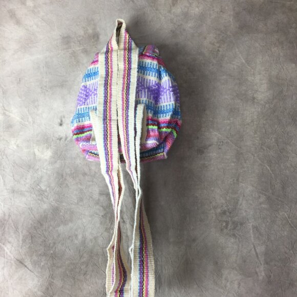 Pinzon Backpack Colorful Woven Fabric Rainbow Pride Pocket Soft Made in Mexico - Picture 10 of 14